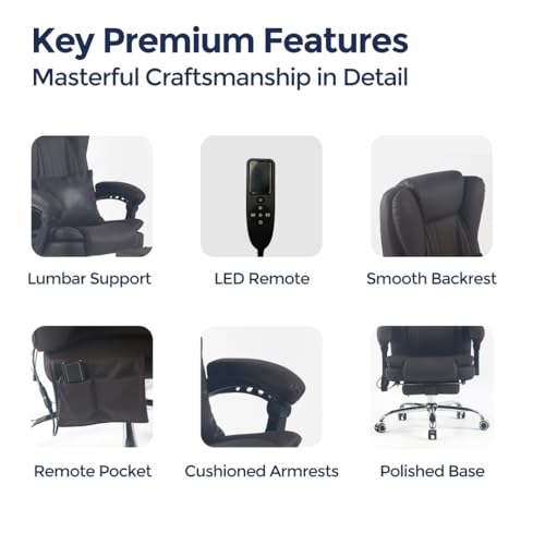 Ergo Sky Orbis 4-Point Kneading Heated Massage Office Chair with Foot Rest | 500lbs Big & Tall Ergonomic Executive Desk Chair for Heavy People | Reclining Home Office Computer Chair | Dark Brown