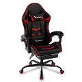 Gaming Chair for Adults, Ergonomic Gamer Chair with Footrest, Spring Pocket Cushion, Computer Office Desk Reclining Chair with Enlarged Metal Base, Linkage Armrests, Lumbar & Headrest (Black & Red)