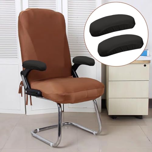 Kakalote Office Chair Armrest Covers, 1pair Stretchable Stretch Computer Chair Slipcover Desk Chairs Arm Cover for Office, Desk, Gaming Chairs (Black-No Sponge Pad)