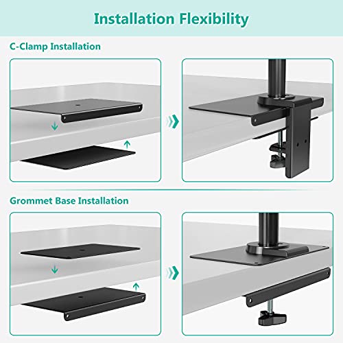 WALI Bundle – 2 Items: Laptop Tray Desk Mount and Monitor Mount Reinforcement Plate (M00LP+CGRP-B)