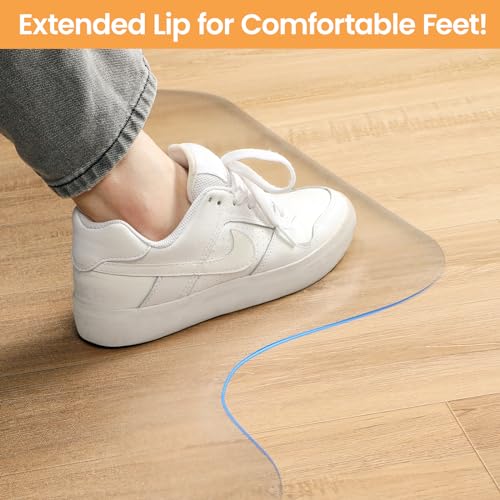 Yecaye Desk Chair Mat for Hardwood Floor, 48"×36" Office PVC Computer Chair Mat, Floor Protector for Rolling Chairs