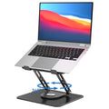 GleYo Laptop Stand for Desk Adjustable Computer Stand with 360 Rotating Base Ergonomic Laptop Riser Mount for Desk Foldable Protable Computer Desk Fits with MacBook Pro Air,