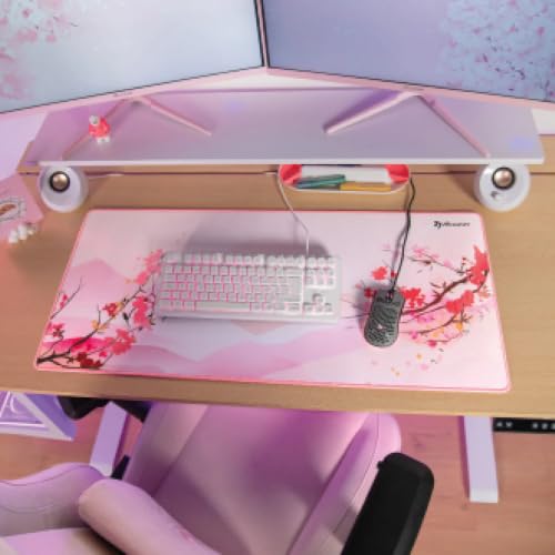 Arozzi Extended Gaming Mouse Pad, Cherry Blossom Pink, Large Desk Mat, Sakura