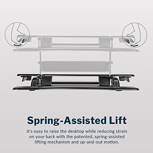 Vari VariDesk Pro Plus 36 - Adjustable Desk Converter with 11 Height Settings - Laptop Sit Stand Desk Riser for Home Office, Table Tops, Workspace - Fully Assembled with Spring Loaded Lift - Black