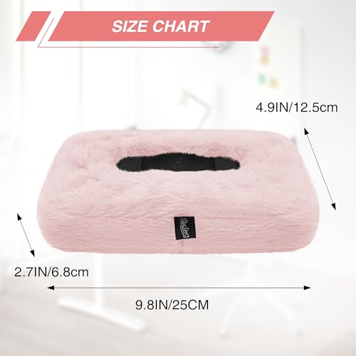 SPRING SEAON Office Chair Arm Covers Plush Office Chair Arm Pads Premium Memory Foam Gaming Chair Armrest Cushion Provide Cushioning for Elbows and Forearms 2 Pack Arm Chair Covers for Arms (Pink)