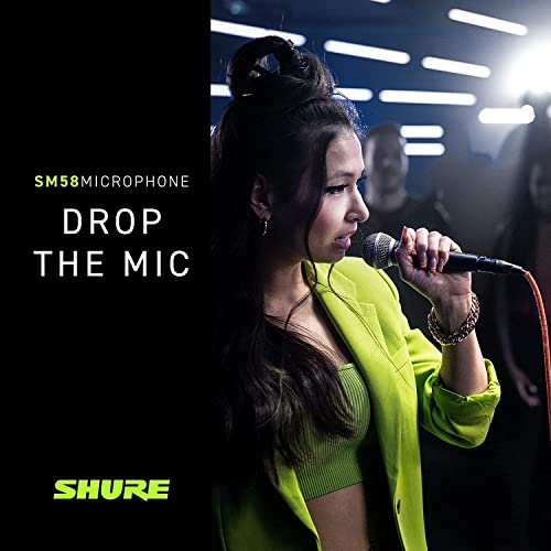 Shure SM58-LC Dynamic Vocal Microphone – Professional Handheld Cardioid XLR Mic for Singing, Live Performance, Studio Recording, Podcast & Broadcast, Black