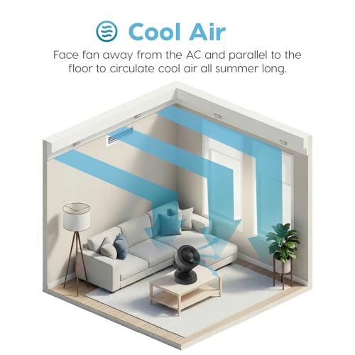 IRIS USA WOOZOO Air Circulator Fan with Remote, Oscillating, 3 Speeds, 56ft Max Air Distance, Adjustable Tilt, Quiet Motor, Small Fan for Bedroom, Office, Dorm, Black