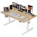Grandder 55x32 Extra-Deep Electric Standing Desk, Wide Desktop Fits 49" Ultrawide Monitor+Dual Screens, 176 lbs Capacity, 2 Memory Presets, Anti Collision, Computer Desk for Home Office & Gaming, Oak