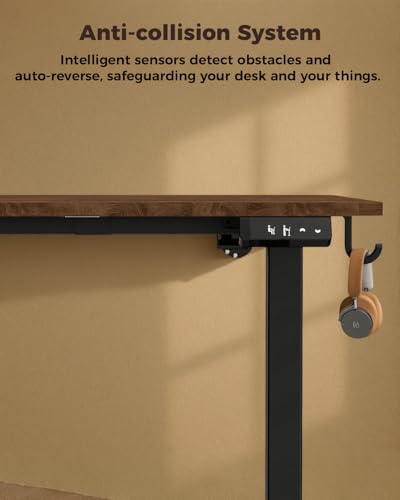 NEXT BEAUTY Electric Standing Desk 48" x 24", Height Adjustable 28"-46", Sit Stand Desk with Memory Presets, Smooth & Quiet Motor, Reinforced Frame, Easy Assembly, Ergonomic Home Office Desk