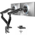 HUANUO FlowLift Pro Dual Monitor Mount for 13–32" Screens, MechaSpring Monitor Stand, Adjustable Monitor Arms for 2 Monitors with Tilt/Swivel/Rotation, Tool-Free VESA Mount, Max Load 19.8 lbs