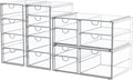 caktraie Makeup Organizer Storage With 16 Drawers, 4 Pcs Desktop Office Supplies, Desk Organizers, Clear Accessories, Dustproof Storage Drawer and for Make Up, Jewelry, Pen, Stationary