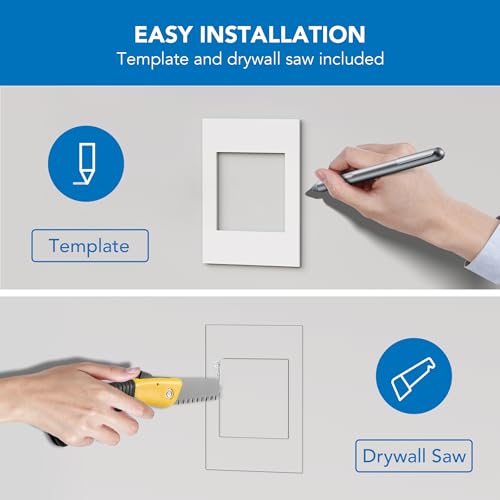 Mount-It! in-Wall TV Cable Concealer Kit with Recessed Power – Triple Outlet, 9ft Cord, and Hand Saw – Easy, Safe Cable Management for Organized TV and Home Theater Setups