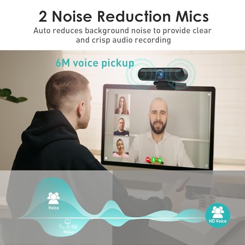 saylas 2K Webcam with Microphone, 78°FOV FHD PC Camera with 2K/30fps, Privacy Cover, Plug & Play USB Web Cam, Autofocus, 1080P/60fps External Webcam for PC, Computer Web Camera for Laptop, Mac, Zoom
