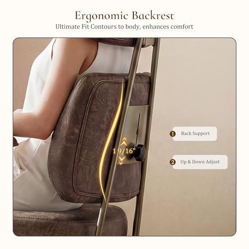EUREKA ERGONOMIC Home Office Desk Chairs, Ergonomic Computer Chair with High Back, Executive Office Chair with Lumbar Support, Spring Cushion Seat, Mid-Century Modern, Brown