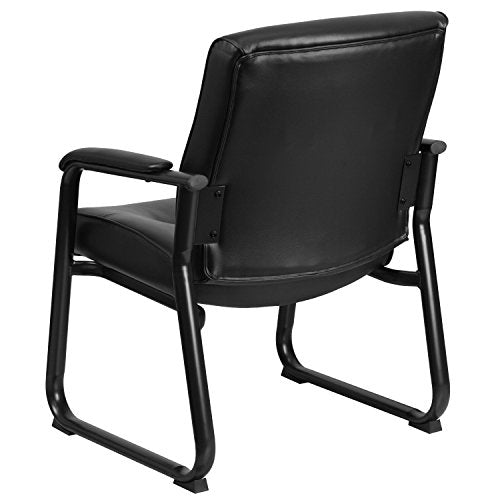 Flash Furniture Hercules Series Big & Tall LeatherSoft Executive Side Reception Chair, Padded Lobby Chair with 500-lb. Static Weight Capacity, Black