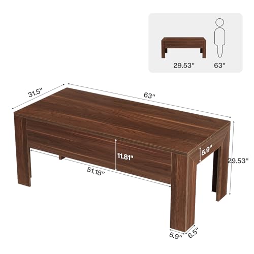 Tribesigns 63 in. Long Office Desk with Spacious Tabletop,Wooden Computer Desk with Sturdy Legs and Front Baffle,Modern Workstation for Home Office,Walnut