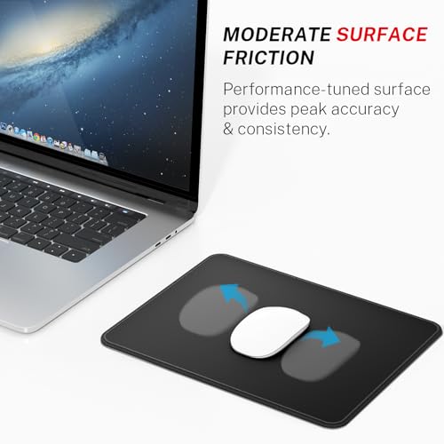 MROCO Mouse Pad [30% Larger] with Anti-Fray Stitched Edges, Premium-Textured Waterproof Surface, Non-Slip Rubber Base, Computer & Gaming Mouse Mat for Laptop, Office & Home, 8.5 x 11 in, Black