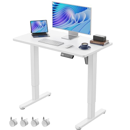 HUANUO 32 inches Dual Monitor Stand & HUANUO Electric Small Standing Desk