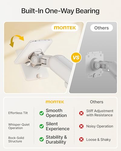 monTEK Single Monitor Arm, Mechanical Spring Monitor Arm for 17-40" Ultrawide Screens, Adjustable Monitor Desk Mount Holds up to 26.4 lbs with C Clamp/Grommet Desk Mount, VESA 75/100mm