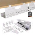 Under Desk Cable Management Tray no Drill – Wire Management - Cord Organizer – Huge Load Capacity – Under Desk Cable Tray no Drill (White, 2 Pieces Set)