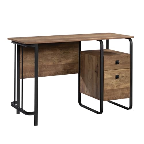 Sauder Station House Single Pedestal Desk, Etched Oak Finish
