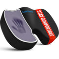 CushZone Seat Cushion - Memory Foam Office Chair Cushion for Sciatica, Tailbone & Back Pain Relief - Orthopedic Coccyx Pillow for Car, Airplane, Pregnancy & Long Sitting at Work, Black
