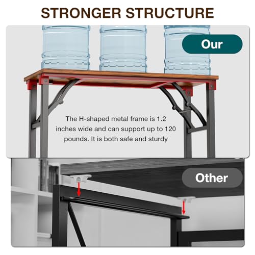 TEMI Small Computer Desk Folding Table - 35.8" Foldable Office Desk, No Assembly, Perfect for Small Spaces in Bedroom, Dorm, or Apartment, Portable Mini Desk or Study Table with Compact Design, Brown