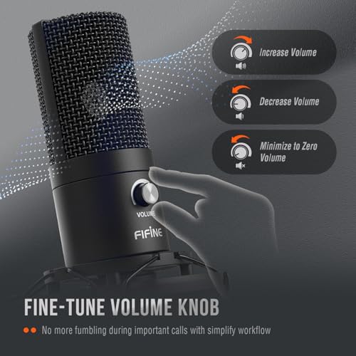 FIFINE Studio Condenser USB Microphone Computer PC Microphone Kit with Adjustable Boom Arm Stand Shock Mount for Instruments Voice Overs Recording Podcasting YouTube Vocal Gaming Streaming-T669