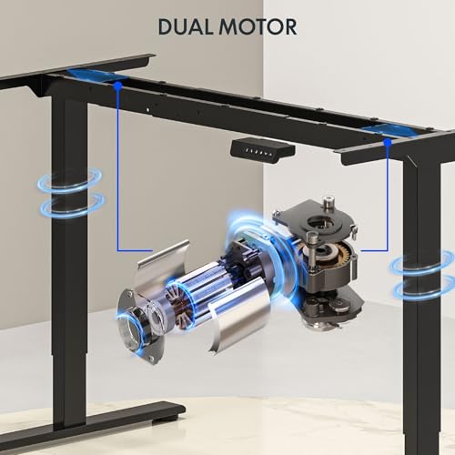 FLEXISPOT 71"x32" Large Dual Motor Electric Standing Desk, Black Walnut - 198 LBS Heavy-Duty Capacity, Ideal for Home Office, Creative Studio, or Multi-Monitor Setup