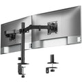 monTEK Heavy Duty Dual Monitor Stand for 17–32" Monitors, Stable Desk Mount with 22 lbs per Arm, Fully Adjustable Articulating Monitor Arm with Clamp & Grommet Base, VESA 75x75/100x100