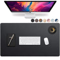 Leather Desk Pad 36" x 20", Vine Creations Office Desk Mat Waterproof Black - Premium Quality - Smooth Mouse Writing Surface - Maximum Protection Dual-Sided Pu Leather Blotter for Desk Office/Home