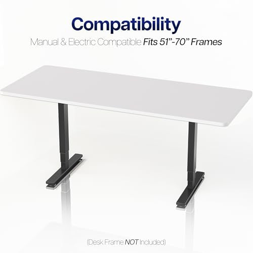 VIVO White Universal 71 x 30 inch Solid One-Piece Table Top for Standard and Sit to Stand Height Adjustable Home and Office Desk Frames, DESK-TOP71W