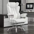 amseatec Big and Tall Office Desk Chair - Wide Ergonomic Executive with Footrest, High Back Lumbar Support Reclining Gaming Computer Chair for Heavy People (White)