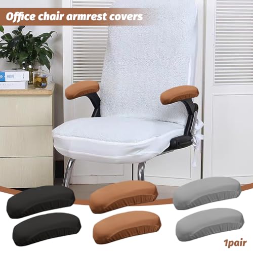 Kakalote Office Chair Armrest Covers, 1pair Stretchable Stretch Computer Chair Slipcover Desk Chairs Arm Cover for Office, Desk, Gaming Chairs (Black-No Sponge Pad)
