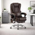 Ergo Sky Orbis 4-Point Kneading Heated Massage Office Chair with Foot Rest | 500lbs Big & Tall Ergonomic Executive Desk Chair for Heavy People | Reclining Home Office Computer Chair | Dark Brown