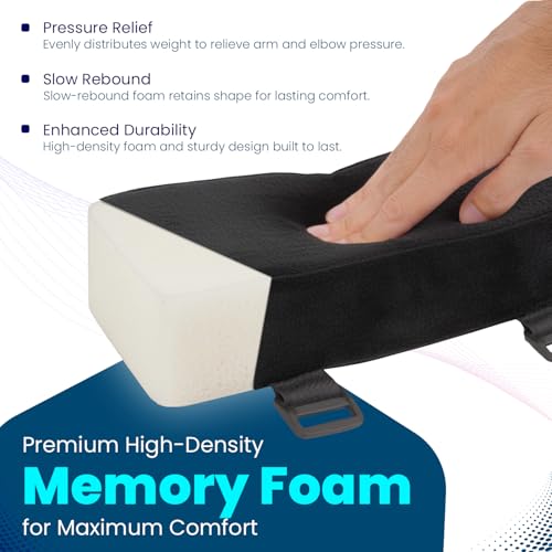 Ergo Office Arm Rest Cushion - Set of 2 Office Chair Arm Pads for Elbow Pain Relief - Computer Office Chair Arm Covers for Comfortable Desk Setup