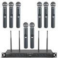 Phenyx Pro Wireless Microphone System, 8-Channel Wireless Mic, w/ 8 Handheld Dynamic Microphones, Auto Scan,8x40 UHF Frequencies, 328ft Range, Mics for Singing,Church, Karaoke(PTU-6000-8H)