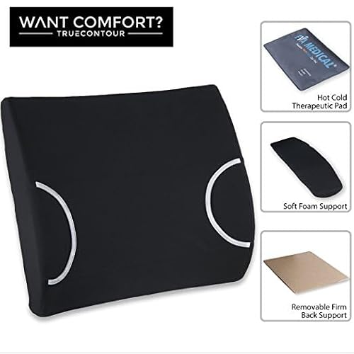 Vaunn Medical Seat Cushion, Lumbar Back Support Pillow for Office Chair with Removable Firm Insert
