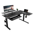 EUREKA ERGONOMIC Standing Desk (61"x43")- L Shaped Desk with Keyboard Tray Adjustable Height Sit Stand Computer Desk Corner Gaming Ergo Desk w Memory Presets, Monitor Stand, LED/USB/Dual Motor, Right