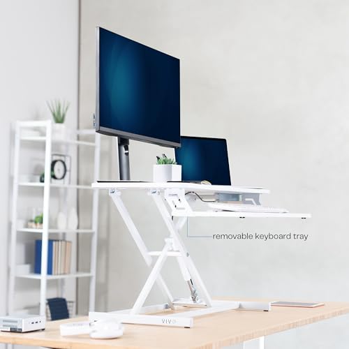 VIVO White 32 inch Stand Up Desk Riser, DESK-V000SW