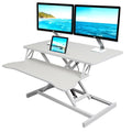 KYDEVO Standing Desk Converter, Height Adjustable Sit to Stand Riser, Dual Monitor and Laptop Workstation with Wide Keyboard Tray, Desk Lifter for Home Office