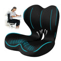 BANKQF Seat Cushion for Office Chair and Car, Lumbar Support Pillow for Office Chair, Memory Foam Ergonomic Seat Cushion for Long Sitting, Back & Tailbone Pain, Sciatica - Black