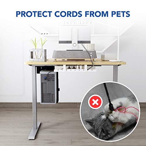 FLEXISPOT Under Desk Cable Management Tray, Metal Raceway Wires Cable Tidy Organizer, Office and Home Cable Tray Use for Standing Desk (Black)