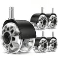 RidRed Office Chair Wheels,Smooth & Quiet Rollerblade Casters Wheels,Heavy Duty Support 700lbs Dual-Wheel Design,Gaming Desk Chair Wheel Replacement for Hardwood Floors and Carpet,2 Inch Universal Fit