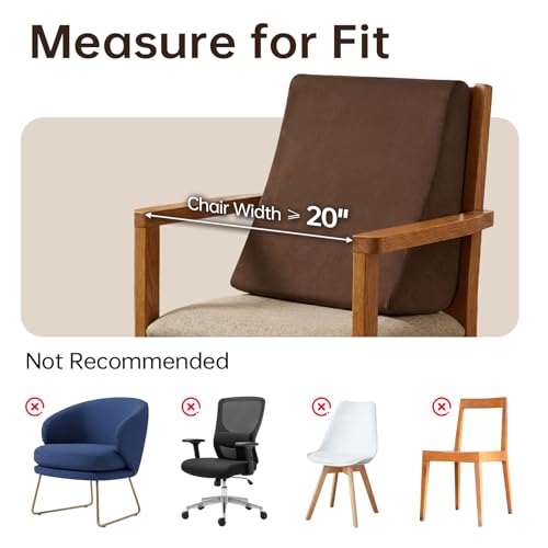 Vekkia Lumbar Support Pillow for Recliner, Ergonomic Back Support for Couch – Improve Posture, Relieve Back Pain for Long Sitting & Elderly, for Armchair & Sofa, Removable Cover, Brown