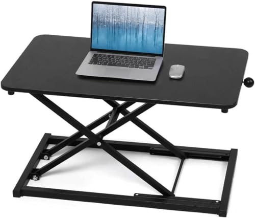 Rxrpexjke Height Adjustable Standing Desk Converter,Keyboard Riser for Stand Up Desk Riser,Computer Keyboard Stand for Desktop,Computer Workstations Home Office Portable Table Black Size 23.6 Inch