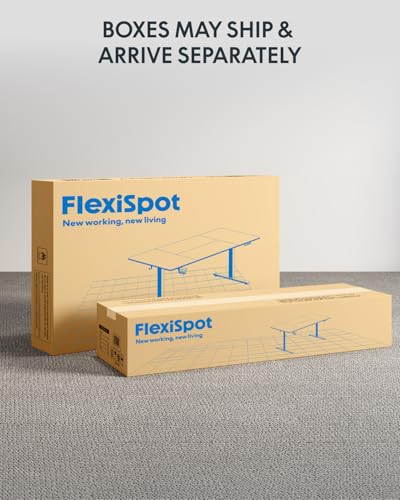 FLEXISPOT 71" x 32" Office Standing Desk, Height Adjustable Sit-Stand Desk, Quiet & Stable, with Cable Management & Cup Holder, for Commercial Use, White Top (2 Packages)