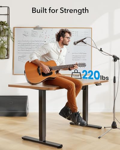 HUANUO Standing Desk Frame with 220lbs Powerful Brushless Motor, Single Monitor Mount, 13 to 32 Inch Monitor Arm