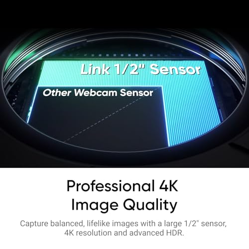 Insta360 Link 2 - PTZ 4K Webcam for PC/Mac, 1/2" Sensor, AI Tracking, HDR, AI Noise-Canceling Mic, Gesture Control for Streaming, Video Calls, Gaming, Works with Zoom, Teams, Twitch & More