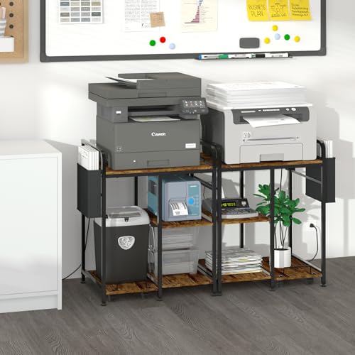 Sedegn Large Printer Stand with Power: 3-Outlet Charging Station